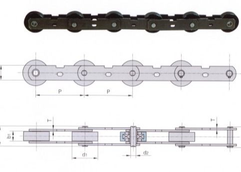 Roller Dia 70x25 Escalator Spare Part Pitch 133.33 Stainless Steel Escalator Chain
